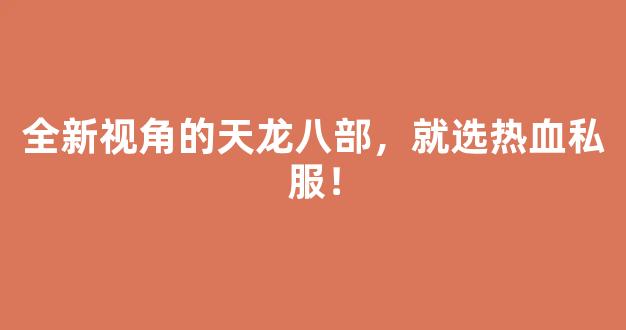 全新视角的天龙八部，就选热血私服！