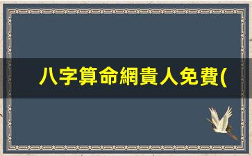 八字算命網貴人免費(八字算命詳細免費版)