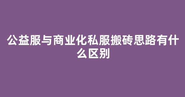 公益服与商业化私服搬砖思路有什么区别