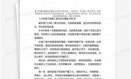 六年级第二单元作文梗概鲁滨逊_六年级第二单元作文梗概鲁滨逊漂流记