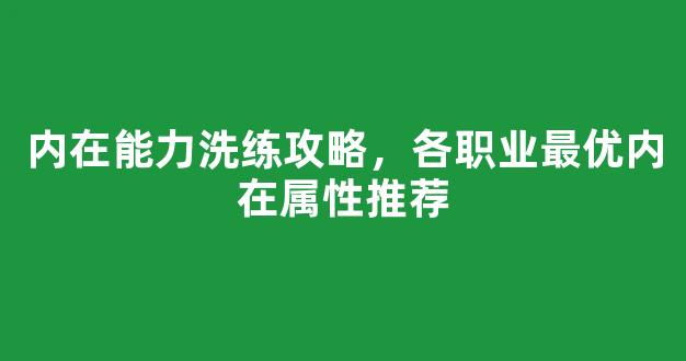 内在能力洗练攻略，各职业最优内在属性推荐