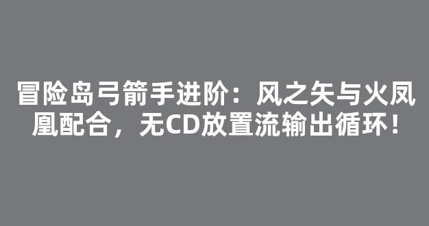 冒险岛弓箭手进阶：风之矢与火凤凰配合，无CD放置流输出循环！