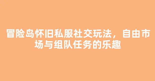 冒险岛怀旧私服社交玩法，自由市场与组队任务的乐趣