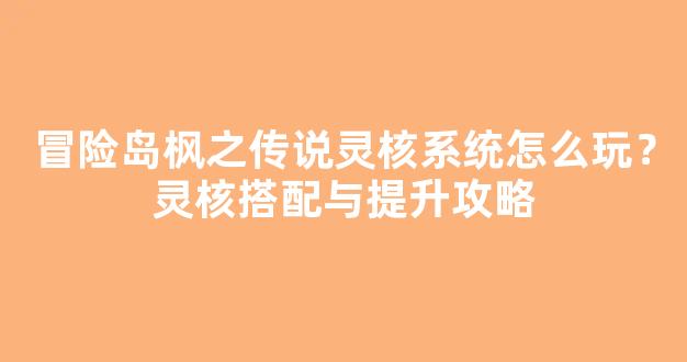 冒险岛枫之传说灵核系统怎么玩？灵核搭配与提升攻略