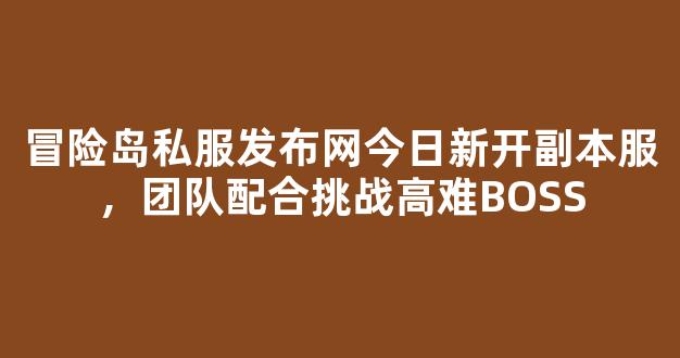 冒险岛私服发布网今日新开副本服，团队配合挑战高难BOSS