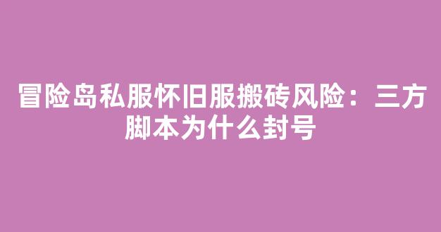 冒险岛私服怀旧服搬砖风险：第三方脚本为什么封号-第1张图片-冒险岛私服发布网