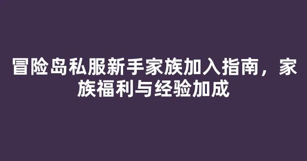 冒险岛私服新手家族加入指南，家族福利与经验加成