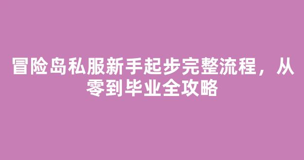 冒险岛私服新手起步完整流程，从零到毕业全攻略