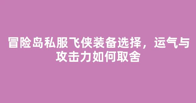 冒险岛私服飞侠装备选择，运气与攻击力如何取舍