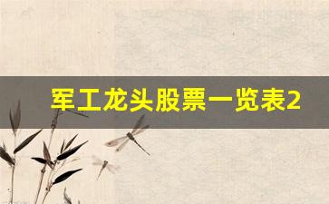 军工龙头股票一览表2023(军工龙头股票一览表2023军工小盘股)_https://www.hn-life.com_科创板_第1张