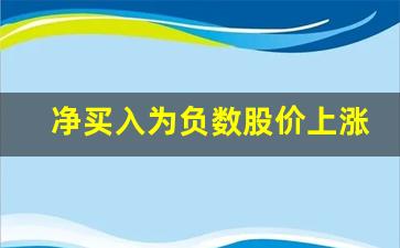 净买入为负数股价上涨(股票净买入负金额是啥意思)_https://www.kairu168.com_中金所_第1张