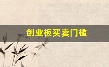 创业板买卖门槛(创业板买入门槛)_https://www.wanyuyiyao.com_深交所_第1张