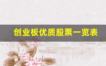 创业板优质股票一览表(创业板优质股票一览表图)_https://www.fzdzcxj.com_北交所_第1张