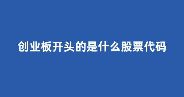创业板开头的是什么股票代码(创业板开头数字是什么意思)_https://www.heiljjianzu.com_深交所_第1张