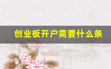 创业板开户需要什么条件(创业板开户需要什么条件50万)_https://www.haiwangdasha.com_上期能源_第1张