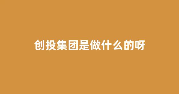 创投集团是做什么的呀(创投投资有限公司)_https://www.hhem8.com_上交所_第1张