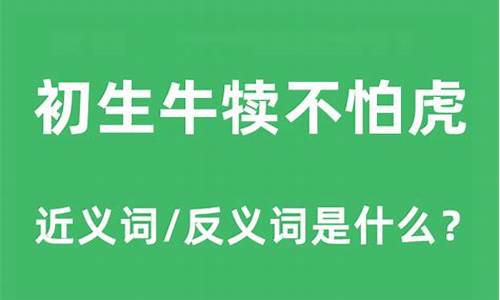 初出茅庐不怕虎后半句-初出茅庐不怕虎是什么意思