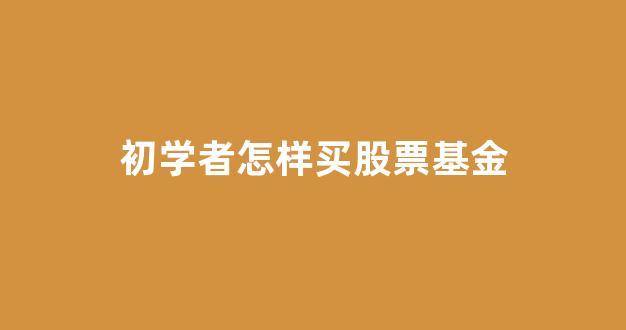 初学者怎样买股票基金(初学者怎样买股票基金赚钱)_https://www.shshucaipeisong.com_上交所_第1张
