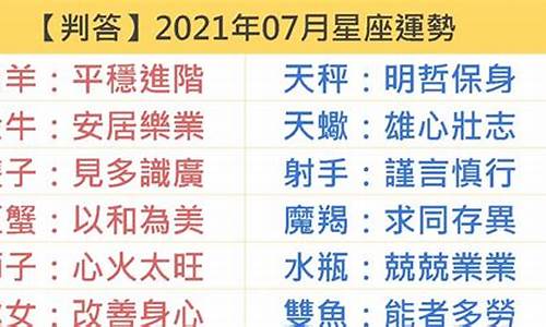 2021年8月星座运势大解析_判答2021年8月星座运势详解