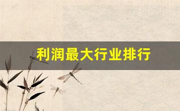 利润最大行业排行(利润最高的不起眼行业)_https://www.nalian8.com_创业板_第1张