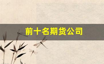 前十名期货公司(前十名期货公司名单)_https://www.qldgs.com_恒指期货_第1张
