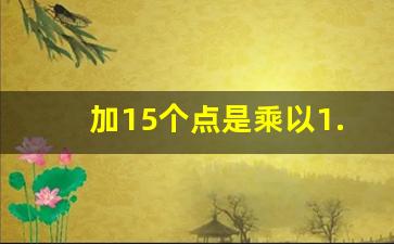 加15个点是乘以1.15吗(加了15个点怎么算成本)_https://www.kairu168.com_郑商所_第1张