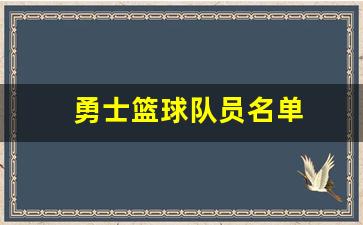 勇士篮球队员名单-勇士nba队员