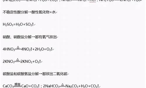 化学高考必背方程式_化学高考必考的方程式