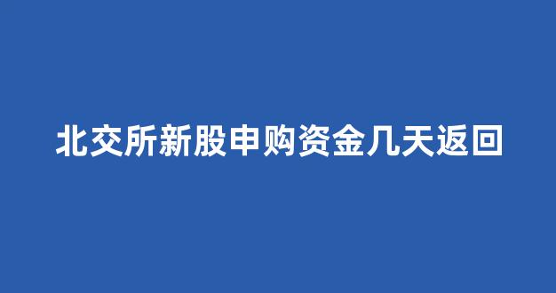 北交所新股申购资金几天返回(北交所新股申购额度怎么算)_https://www.qgjzrcxxzxpt.com_广期所_第1张