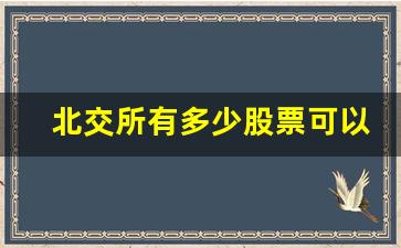 北交所有多少股票可以买(北交所多少家)_https://www.kairu168.com_广期所_第1张