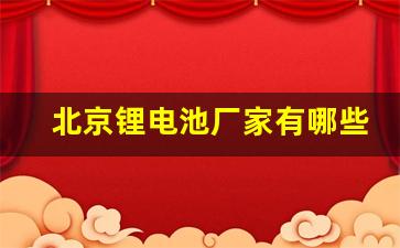 北京锂电池厂家有哪些(北京锂电销售网点)_https://www.nalian8.com_北交所_第1张