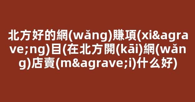 北方好的網(wǎng)賺項(xiàng)目(在北方開(kāi)網(wǎng)店賣(mài)什么好) - 嚴(yán)選資源大全