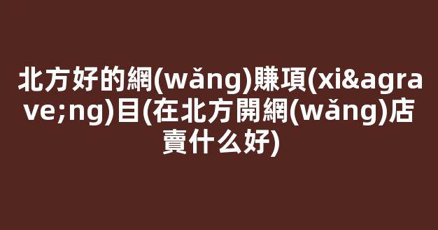 北方好的網(wǎng)賺項(xiàng)目(在北方開網(wǎng)店賣什么好) - 嚴(yán)選資源大全
