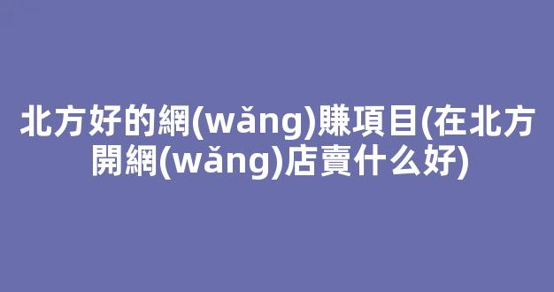 北方好的網(wǎng)賺項目(在北方開網(wǎng)店賣什么好) - 嚴選資源大全