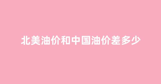 北美油价和中国油价差多少_北美油价和中国油价差多少倍