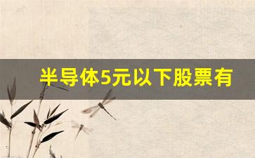 半导体5元以下股票有哪些(半导体50股票名单)_https://www.shshucaipeisong.com_创业板_第1张