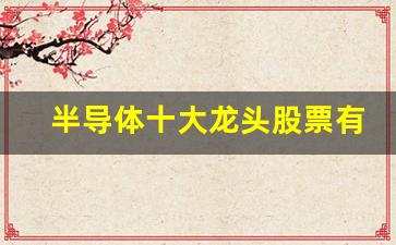 半导体十大龙头股票有哪些(半导体龙头股十大龙头)_https://www.hangfeite.com_北交所_第1张