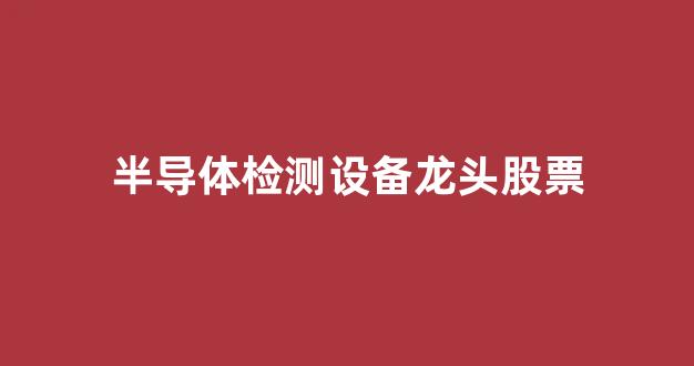 半导体检测设备龙头股票(半导体检测设备厂商)_https://www.gen-fastener.com_中金所_第1张
