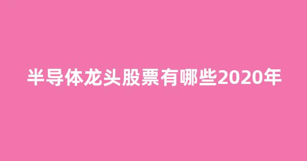半导体龙头股票有哪些2020年(半导体光刻胶龙头股票有哪些)_https://www.eamstsz.com_北交所_第1张