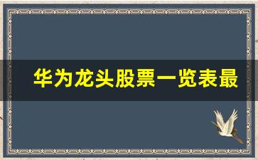 华为龙头股票一览表最新(华为概念股十大名单)_https://www.huakunhengjia.com_股票资讯_第1张