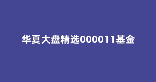 华夏大盘精选000011基金(华夏大盘精选000011基金净值查询)_https://www.eamstsz.com_深交所_第1张