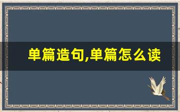 单篇造句,单篇怎么读,单篇的意思,单篇的组词-第1张图片-我的生活随想