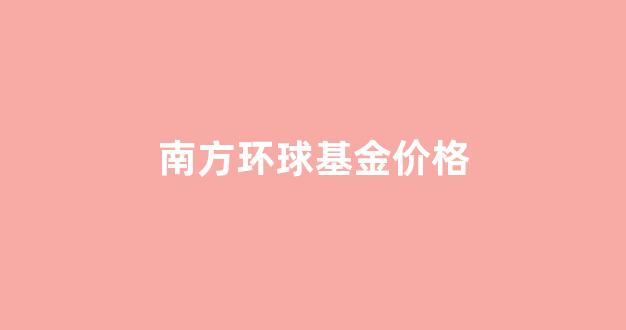 南方全球基金今日净值202801_南方环球基金价格