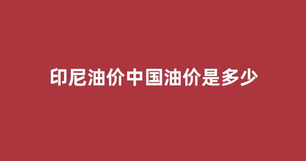 印尼油价中国油价是多少钱_印尼油价中国油价是多少