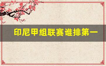 印尼甲组联赛积分榜2019-印尼甲组联赛谁排第一