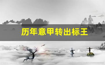 历年意甲转出标王-意甲历年冠军最近