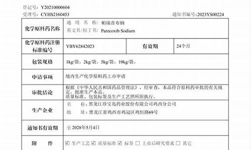 原料药批准通知书-原料药审批