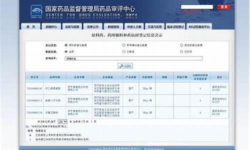 原料药名录-原料药登记信息公示