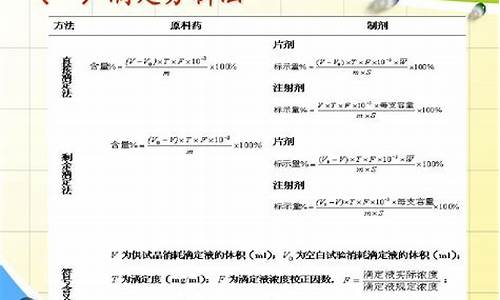 原料药的含量计算-原料药含量计算公式高效液相