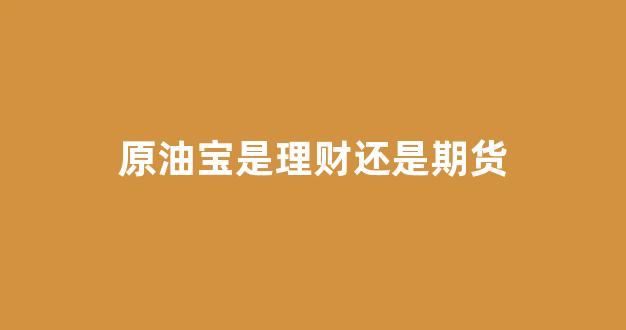 原油宝是理财还是期货(原油宝是期货还是期权)_https://www.fzdzcxj.com_北交所_第1张